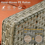 Ensemble de 2 chaises de patio extérieures en rotin tressé à dossier haut HOOOWOOO