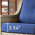 Ensemble de 2 chaises de patio extérieures en rotin tressé à dossier haut HOOOWOOO