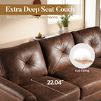 Canapé 3 places HOOOWOOO Mid-Century, recouvert de tissu, avec pieds en bois pour salon