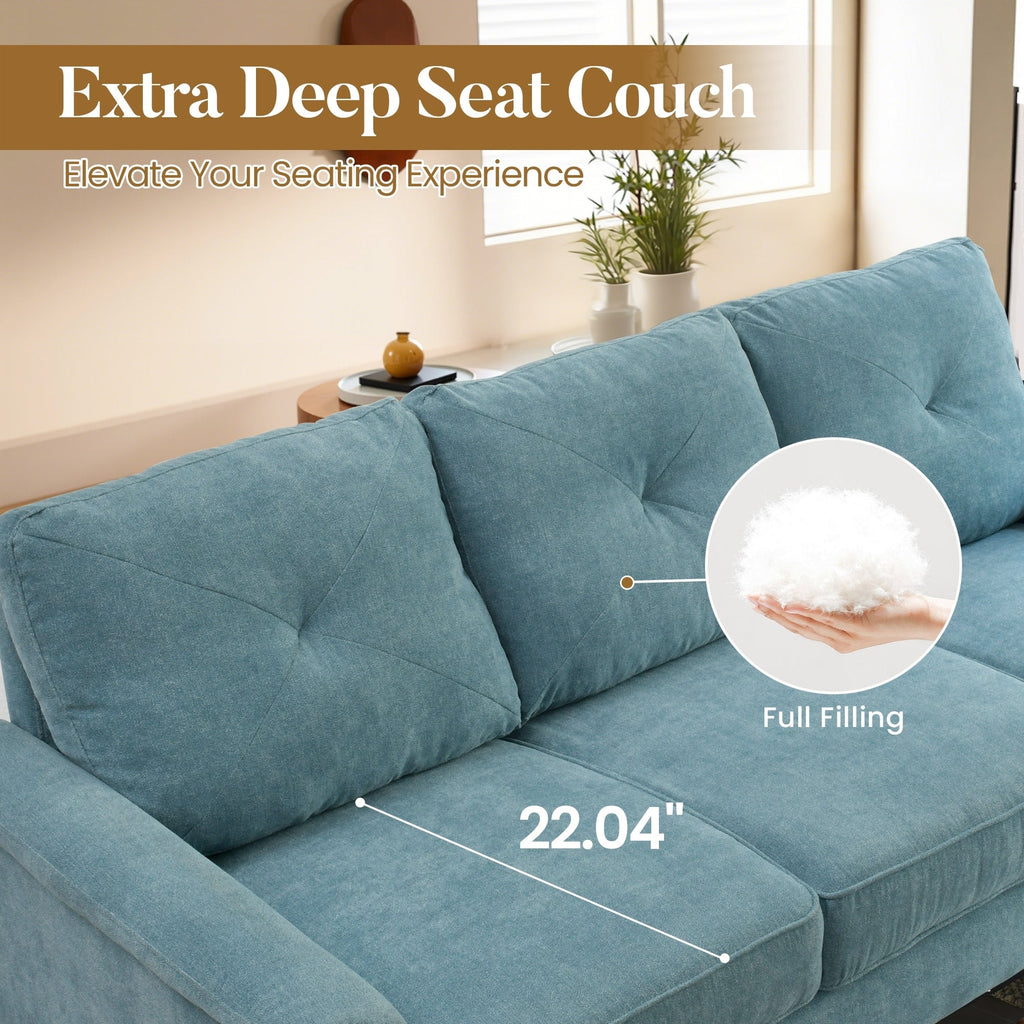 Canapé 3 places HOOOWOOO Mid-Century, recouvert de tissu, avec pieds en bois pour salon