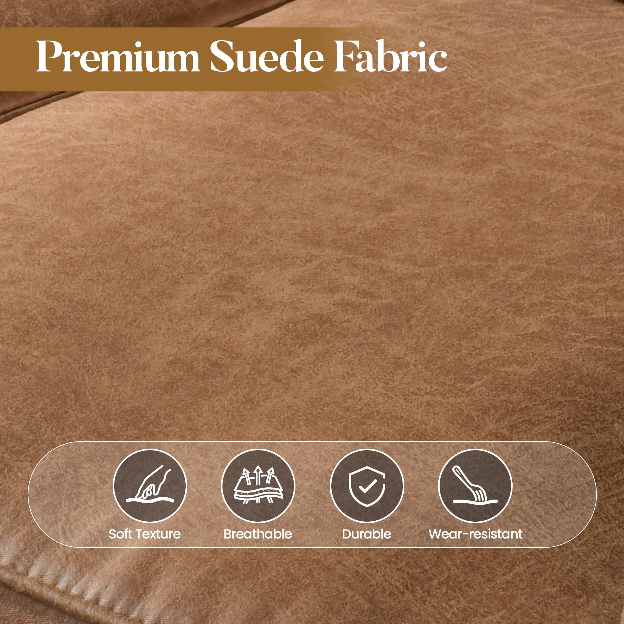 Canapé 3 places HOOOWOOO Mid-Century, recouvert de tissu, avec pieds en bois pour salon