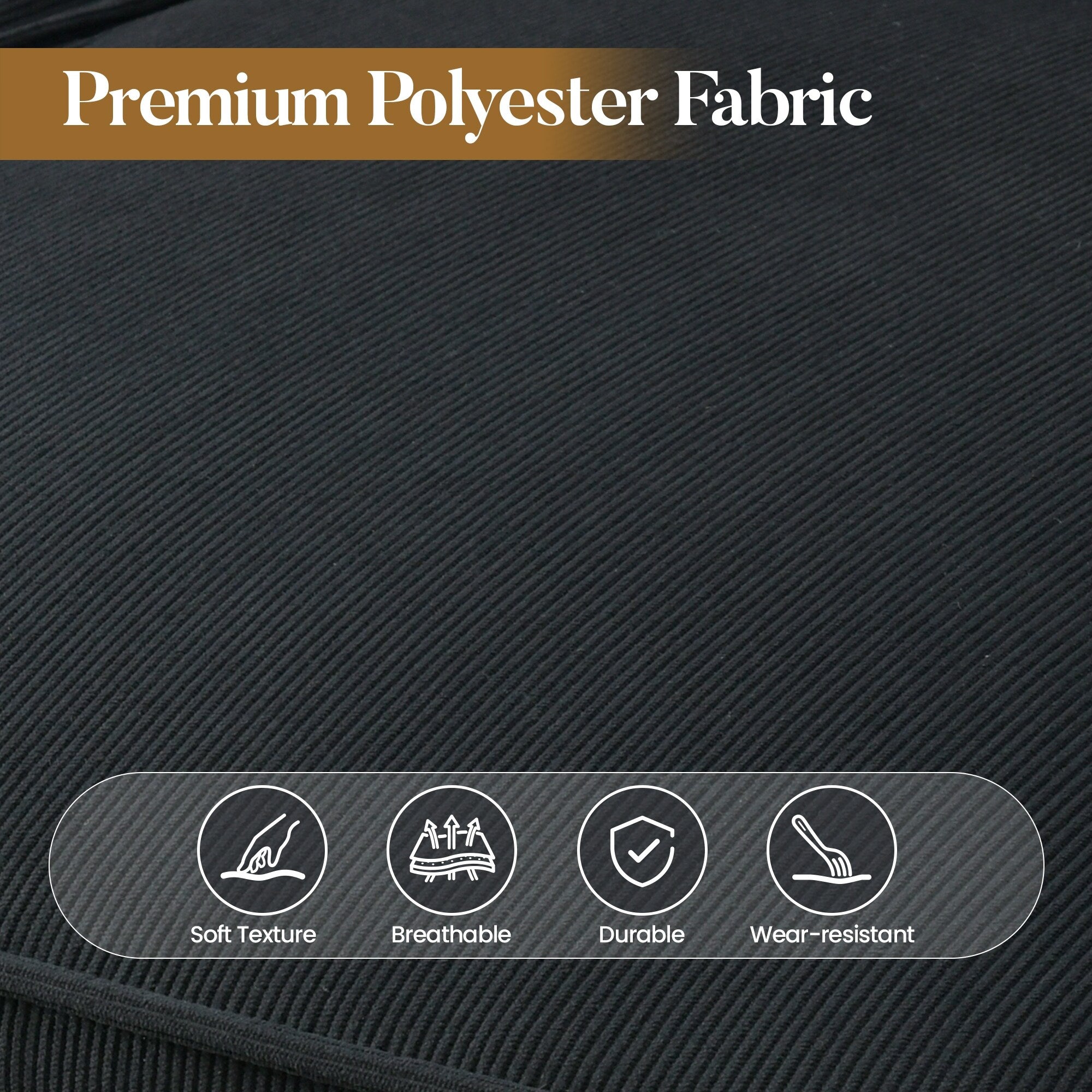 Canapé 3 places HOOOWOOO Mid-Century, recouvert de tissu, avec pieds en bois pour salon