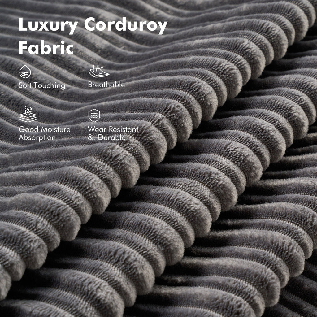 HOOOWOOO Canapé pliant moderne en velours côtelé