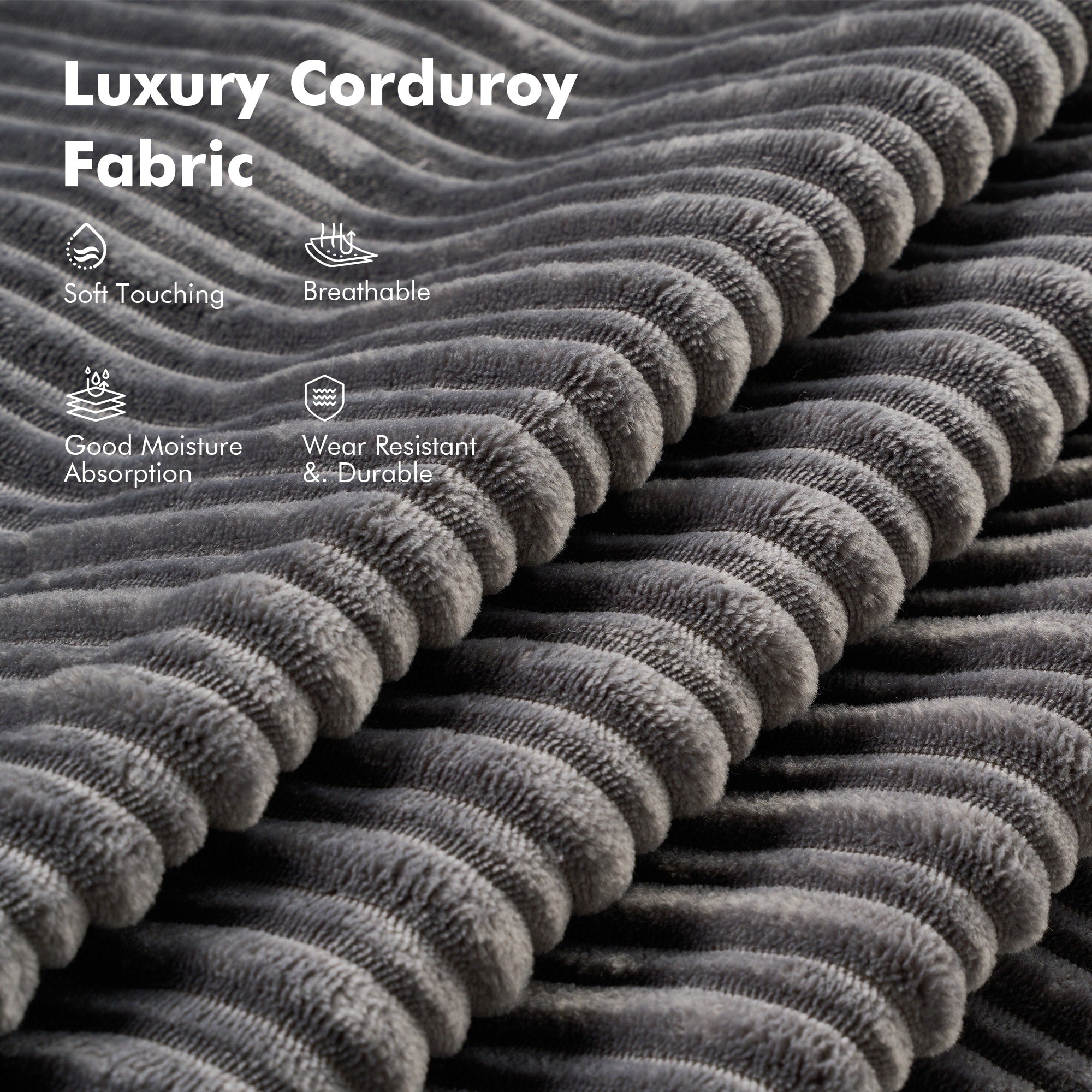 HOOOWOOO Canapé pliant moderne en velours côtelé