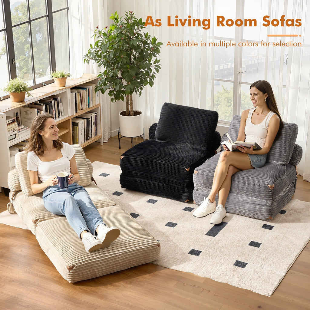 HOOOWOOO Canapé pliant moderne en velours côtelé