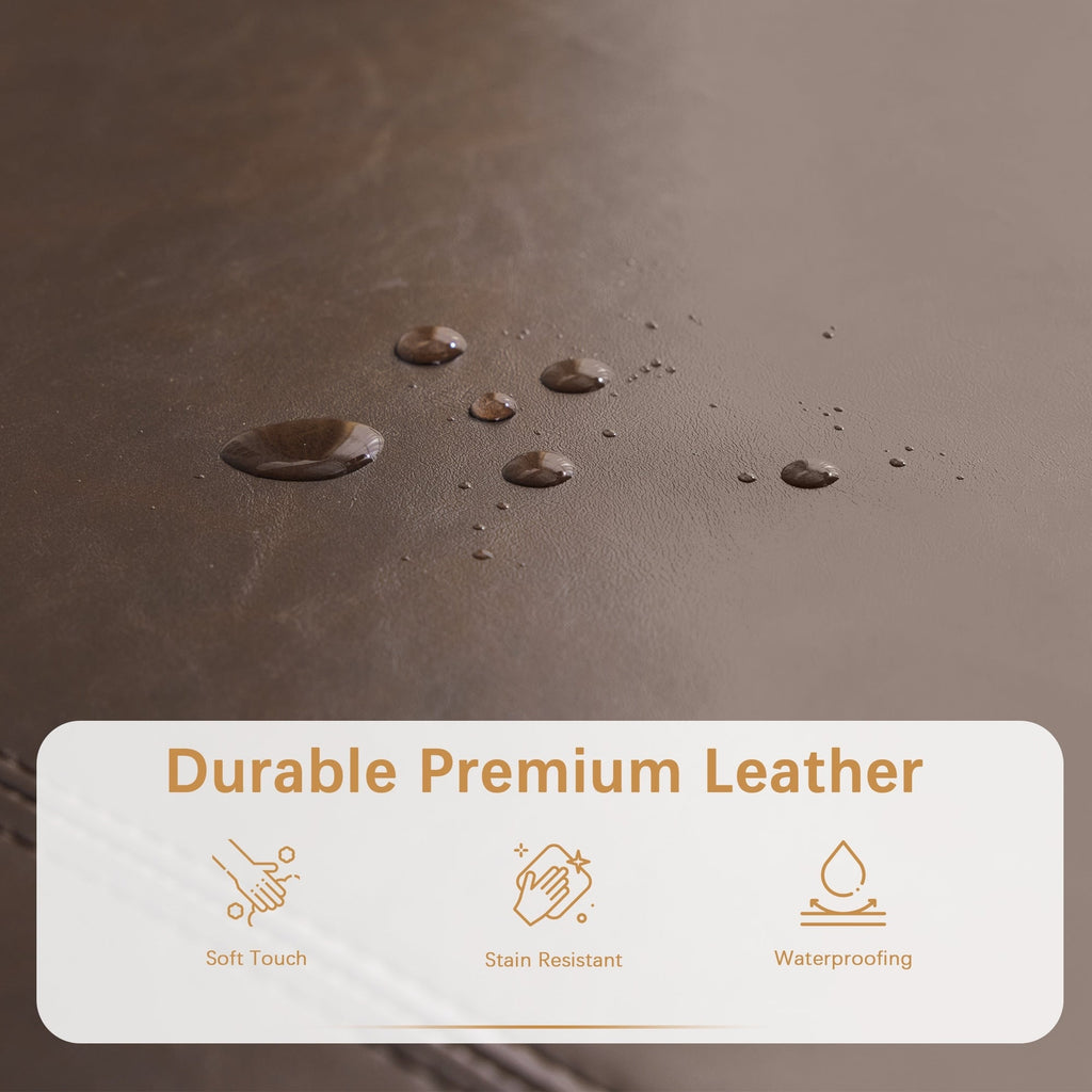 Ottoman rectangulaire de rangement recouvert de simili cuir - 50,3 x 17,50 x 18 pouces