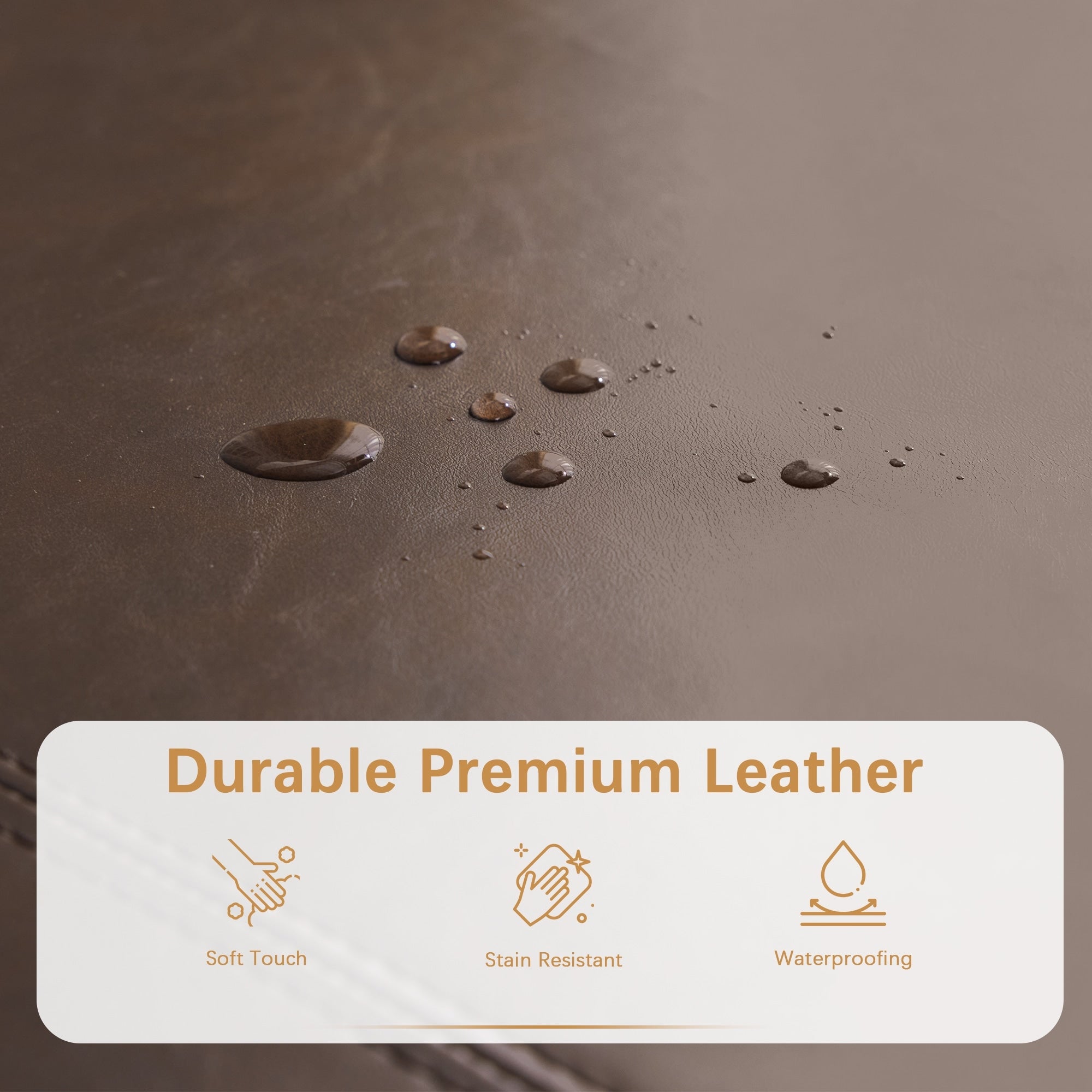 Ottoman rectangulaire de rangement recouvert de simili cuir - 50,3 x 17,50 x 18 pouces