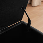 Ottoman rectangulaire de rangement recouvert de simili cuir - 50,3 x 17,50 x 18 pouces