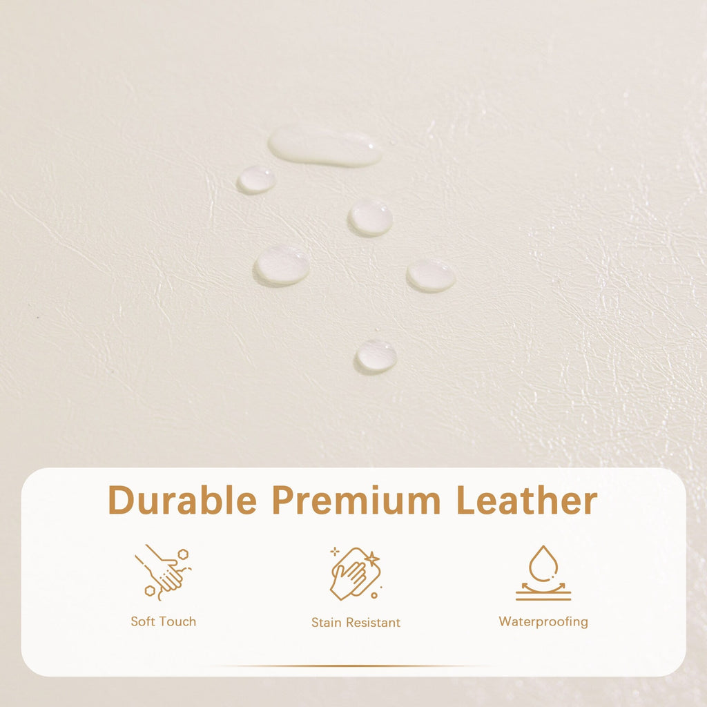 Ottoman rectangulaire de rangement recouvert de simili cuir - 50,3 x 17,50 x 18 pouces