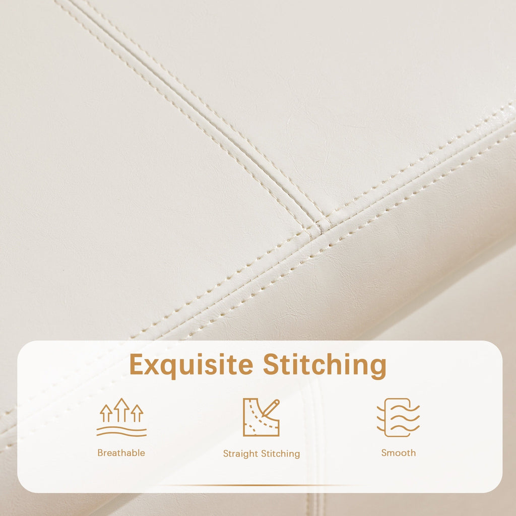 Ottoman rectangulaire de rangement recouvert de simili cuir - 50,3 x 17,50 x 18 pouces