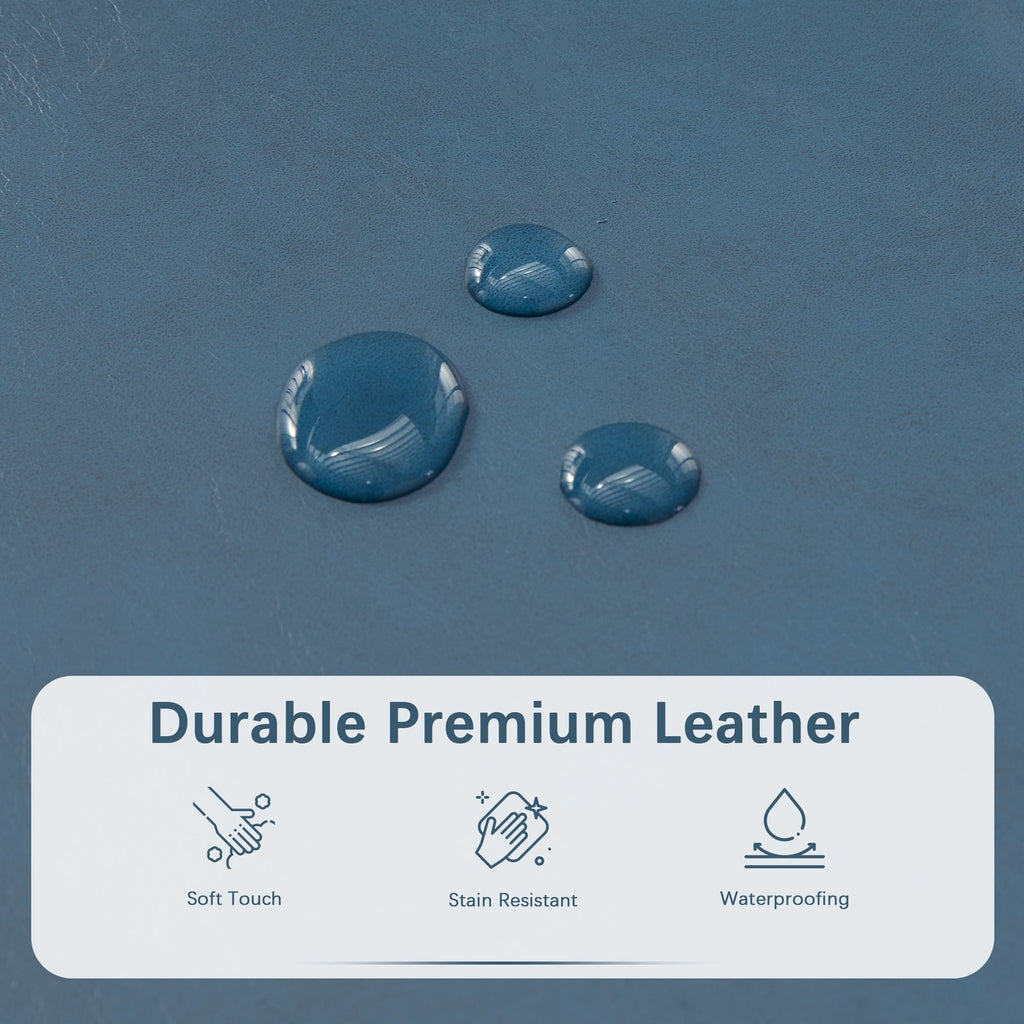 Ottoman rectangulaire de rangement recouvert de simili cuir - 50,3 x 17,50 x 18 pouces