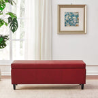 Ottoman rectangulaire de rangement recouvert de simili cuir - 50,3 x 17,50 x 18 pouces