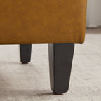 Ottoman rectangulaire de rangement recouvert de simili cuir - 50,3 x 17,50 x 18 pouces