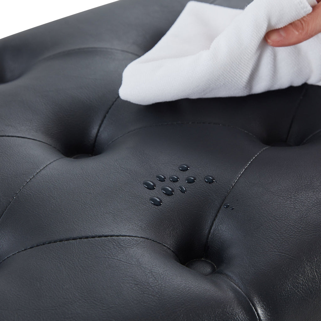 Banc à chaussures d'entrée, banc de rangement, tissu et bois massif, banc rembourré de 109 cm (43 pouces) pour salon et chambres à coucher