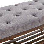 Banc à chaussures d'entrée, banc de rangement, tissu et bois massif, banc rembourré de 109 cm (43 pouces) pour salon et chambres à coucher