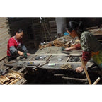 Écran en bambou ondulé fait à la main, 1,80 m (Chine)