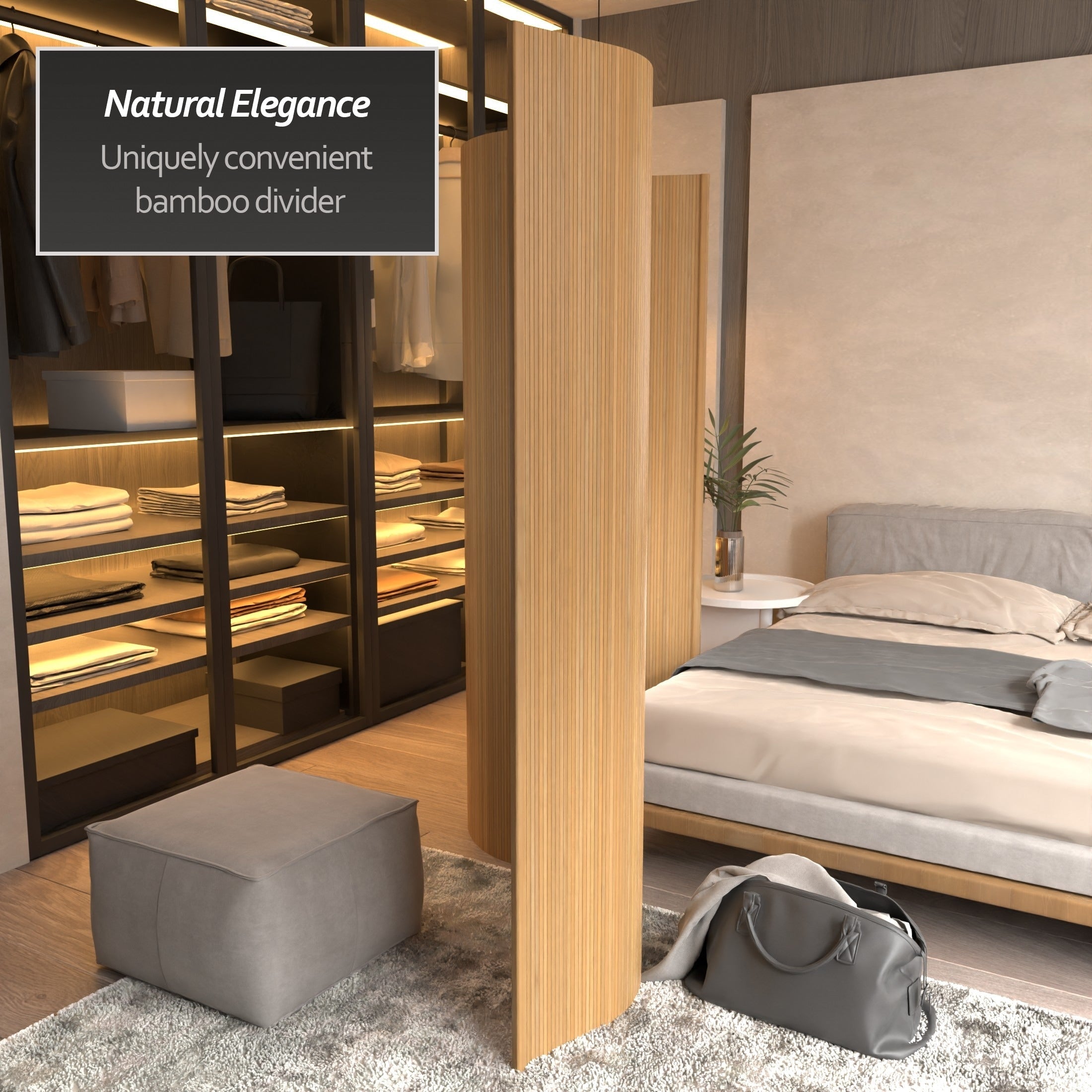 Écran en bambou ondulé fait à la main, 1,80 m (Chine)