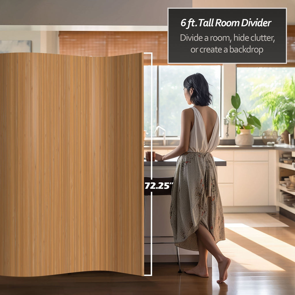 Écran en bambou ondulé fait à la main, 1,80 m (Chine)