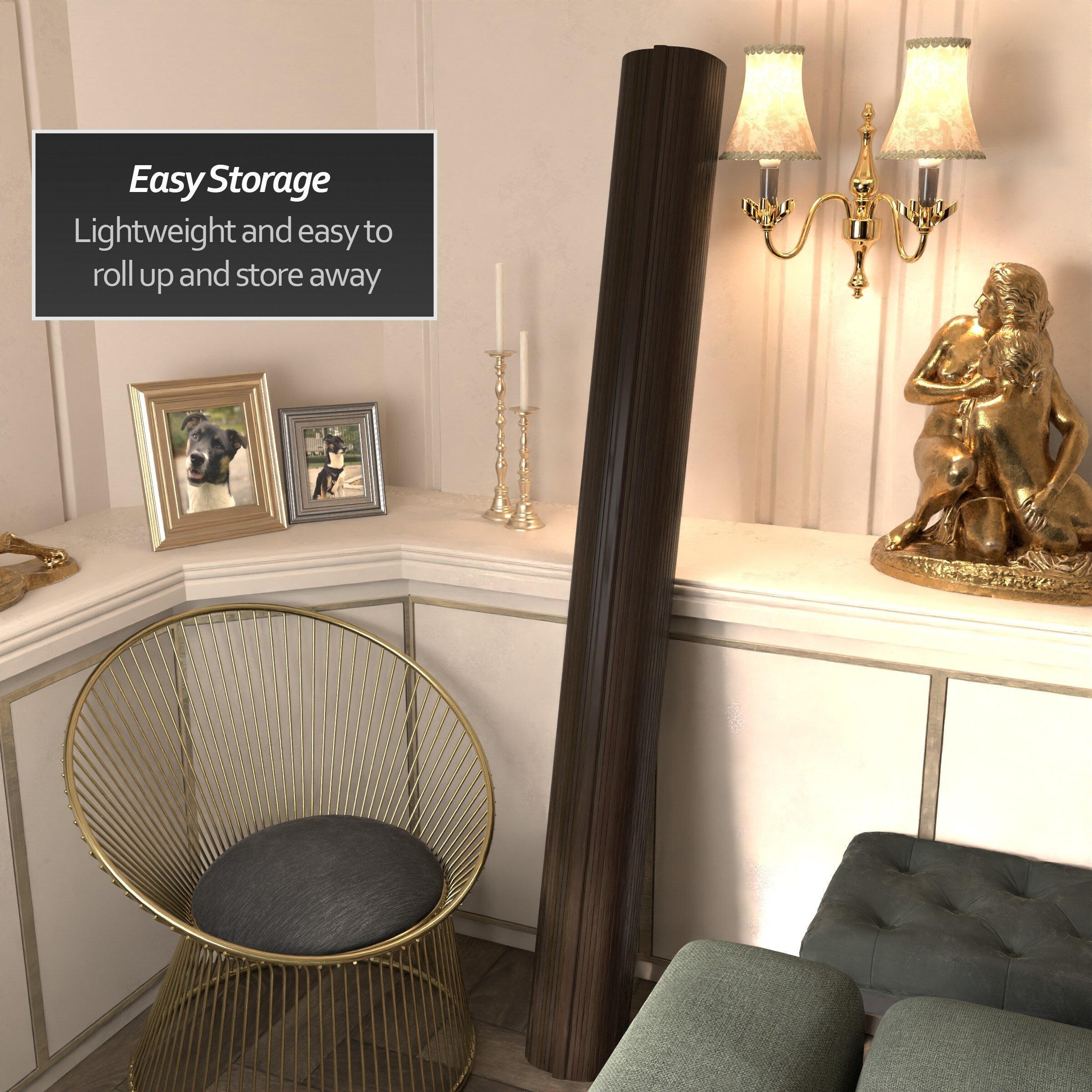 Écran en bambou ondulé fait à la main, 1,80 m (Chine)