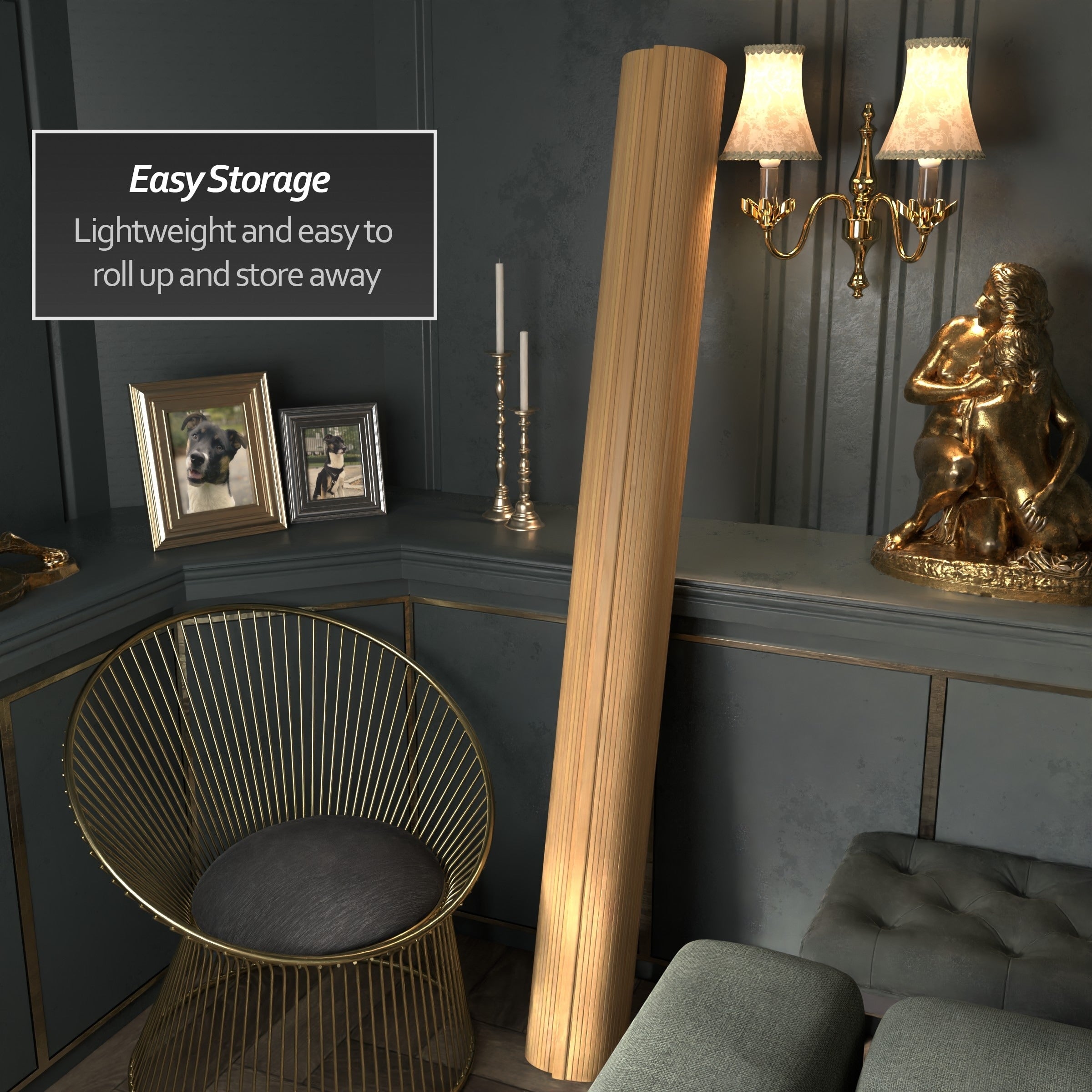 Écran en bambou ondulé fait à la main, 1,80 m (Chine)