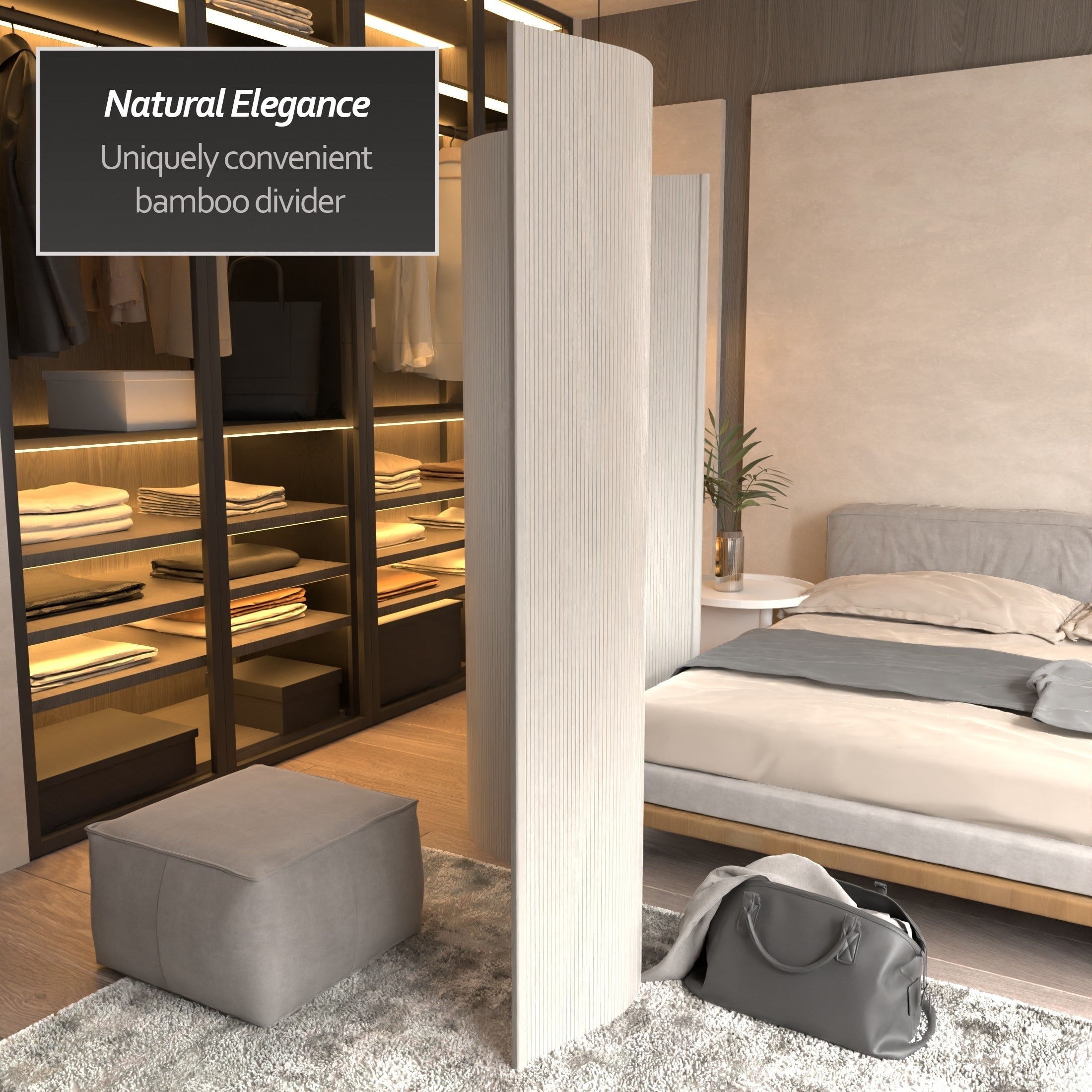 Écran en bambou ondulé fait à la main, 1,80 m (Chine)