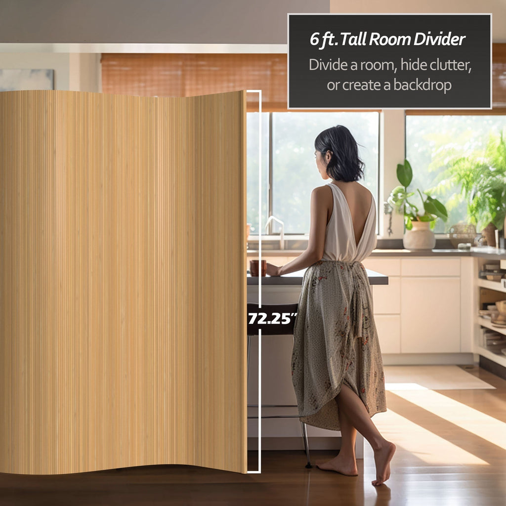 Écran en bambou ondulé fait à la main, 1,80 m (Chine)