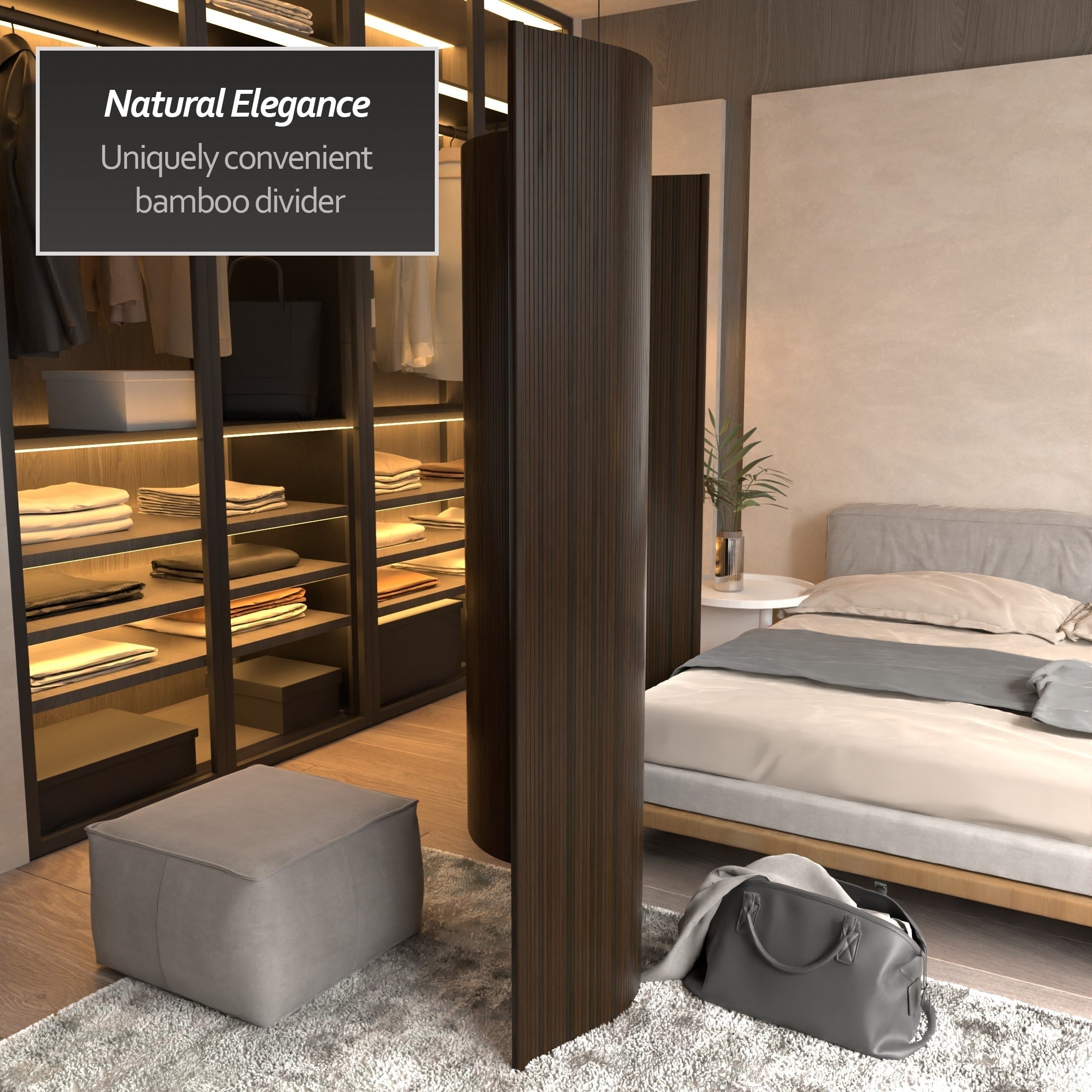 Écran en bambou ondulé fait à la main, 1,80 m (Chine)