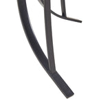 Ensemble de salle à manger 5 pièces Hanover Lavallette bleu océan avec 4 chaises fixes, table ronde en verre de 132 cm, parasol et pied de table.