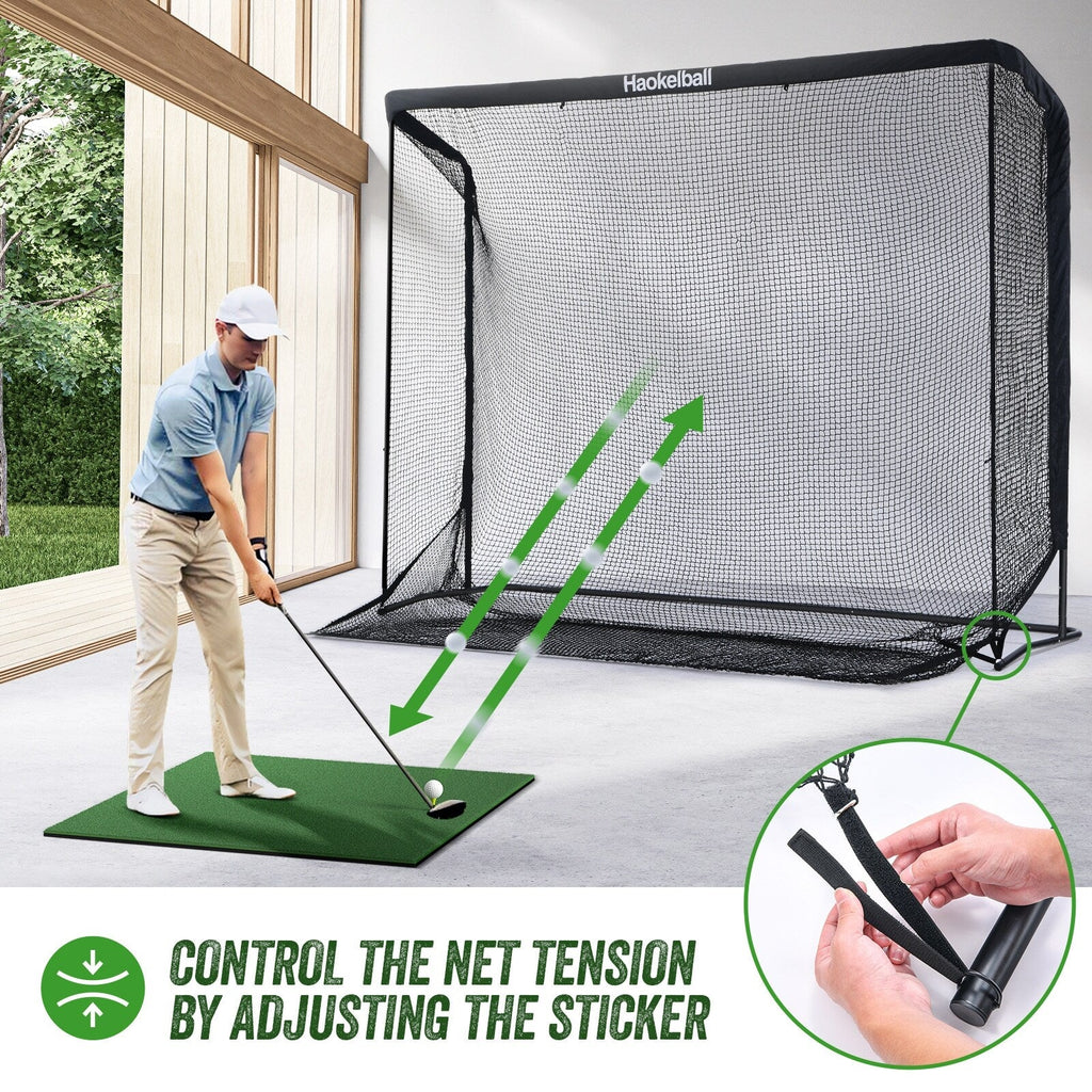 Réseau de golf Haokelball 3x2,3m, filet d'entraînement de golf avec cible en tissu, filet de frappe de golf robuste