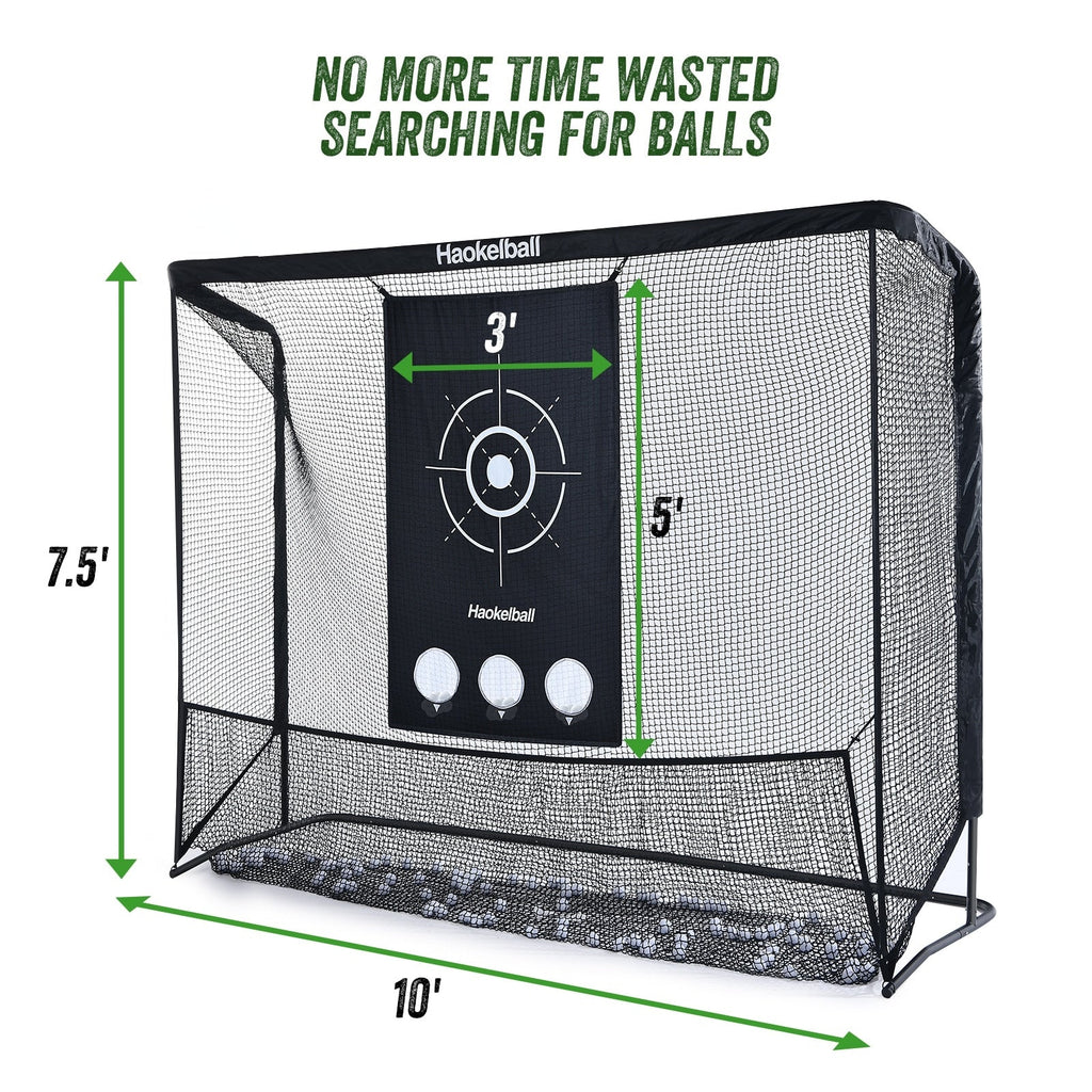 Réseau de golf Haokelball 3x2,3m, filet d'entraînement de golf avec cible en tissu, filet de frappe de golf robuste