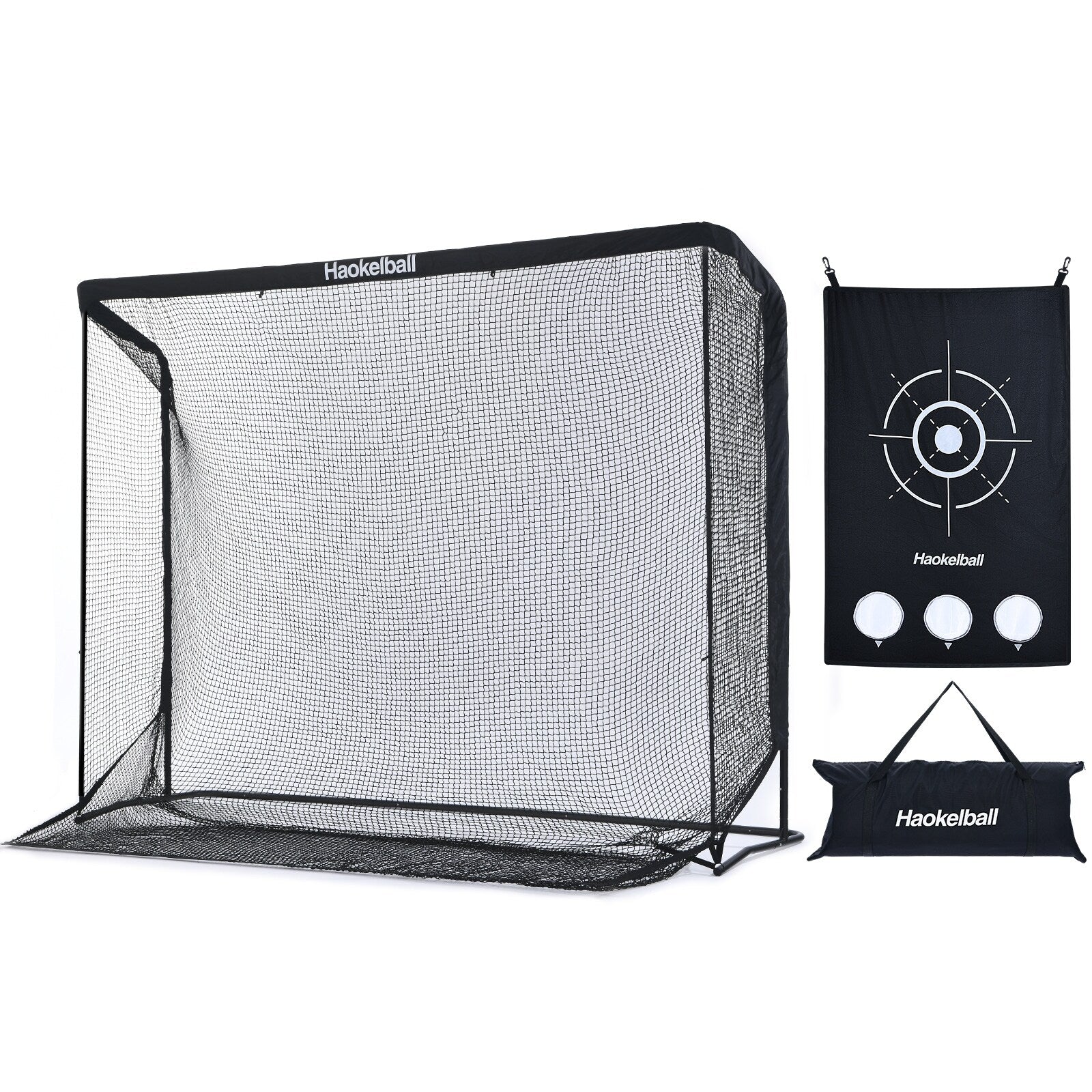 Réseau de golf Haokelball 3x2,3m, filet d'entraînement de golf avec cible en tissu, filet de frappe de golf robuste