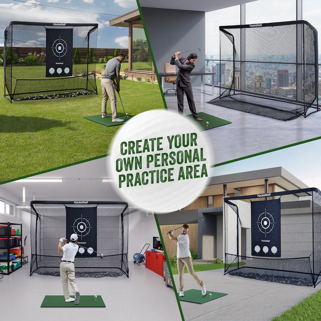 Réseau de golf Haokelball 3x2,3m, filet d'entraînement de golf avec cible en tissu, filet de frappe de golf robuste