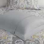 Ensemble de couette en coton à motifs damassés gris Harbor House Hallie, 6 pièces