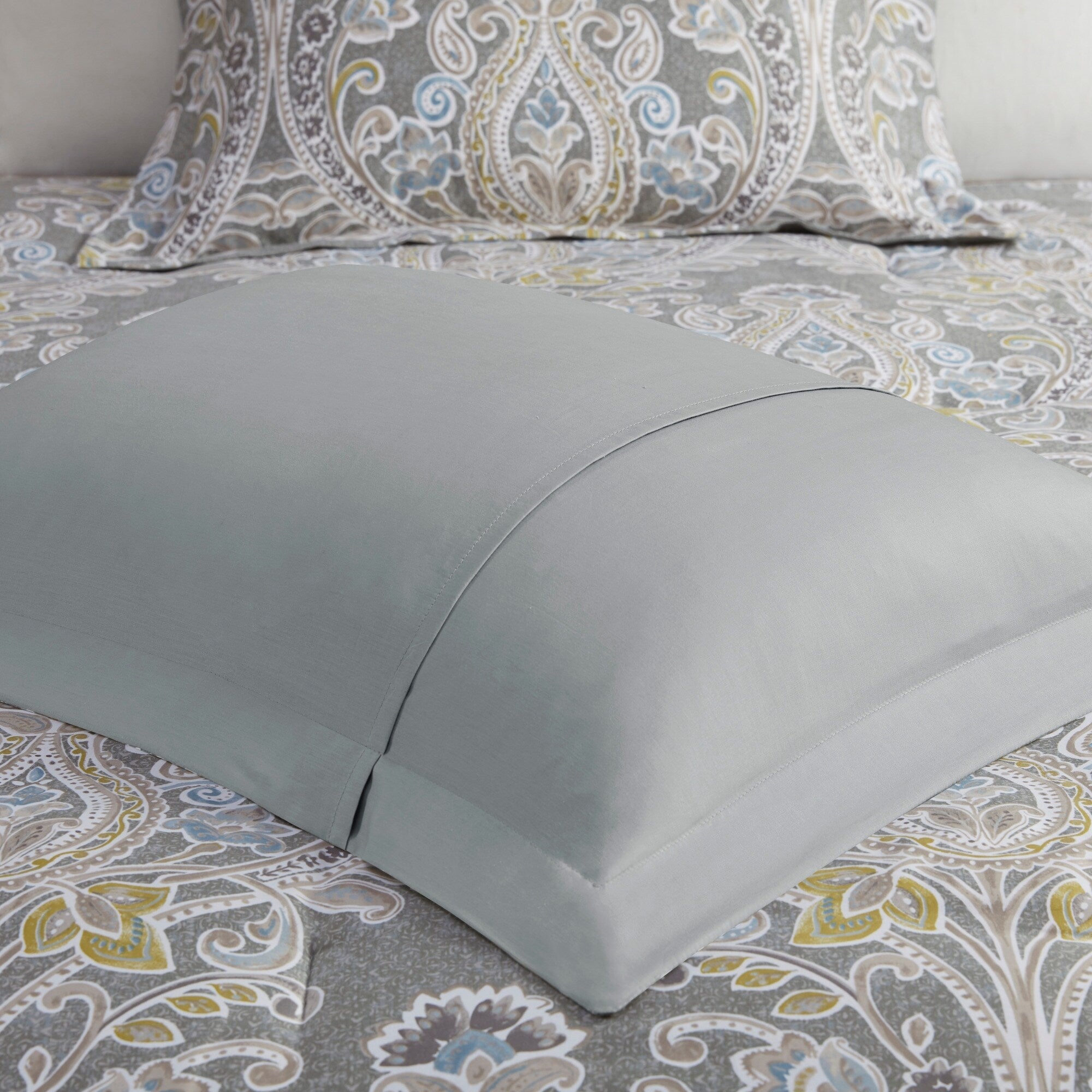 Ensemble de couette en coton à motifs damassés gris Harbor House Hallie, 6 pièces