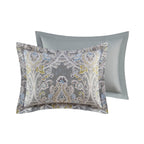 Ensemble de couette en coton à motifs damassés gris Harbor House Hallie, 6 pièces