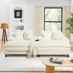 Canapé-lit surdimensionné Harmonia 109 W en velours côtelé, méridienne double profonde avec 4 coussins