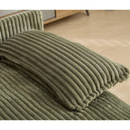 Canapé-lit surdimensionné Harmonia 109 W en velours côtelé, méridienne double profonde avec 4 coussins