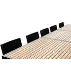 Ensemble de salle à manger d'extérieur Heck 13 pièces en aluminium teck certifié FSC pour 12 personnes, table extensible et chaises empilables, noir anthracite