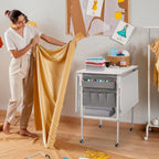 Table d'artisanat à hauteur réglable avec étagères de rangement, table de coupe pliable mobile pour maison, bureau, salle de couture, salle d'artisanat