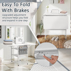 Table d'artisanat à hauteur réglable avec étagères de rangement, table de coupe pliable mobile pour maison, bureau, salle de couture, salle d'artisanat