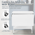 Table d'artisanat à hauteur réglable avec étagères de rangement, table de coupe pliable mobile pour maison, bureau, salle de couture, salle d'artisanat