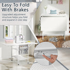 Table d'artisanat à hauteur réglable avec étagères de rangement, table de coupe pliable mobile pour maison, bureau, salle de couture, salle d'artisanat