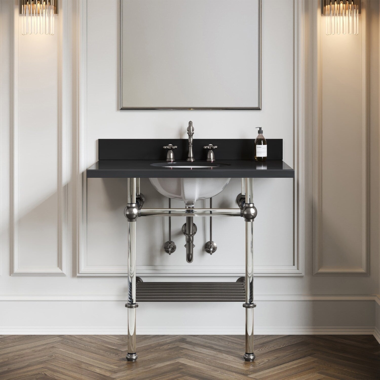 Robinet de salle de bain à large espacement Heritage de 8 po