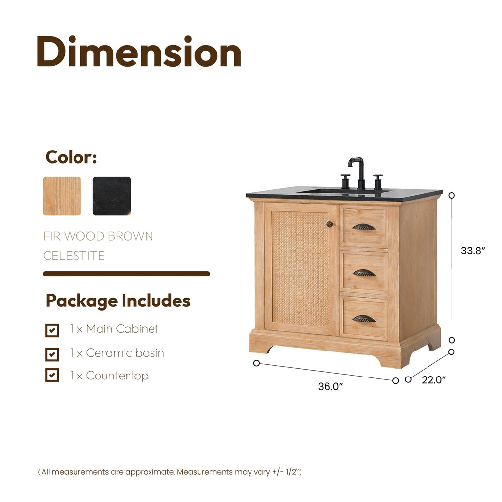 Meuble-lavabo Hervas avec plan de toilette en marbre naturel, sans miroir.