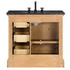 Meuble-lavabo Hervas avec plan de toilette en marbre naturel, sans miroir.