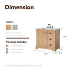 Meuble-lavabo Hervas avec plan de toilette en marbre naturel, sans miroir.