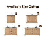 Meuble-lavabo Hervas avec plan de toilette en marbre naturel, sans miroir.