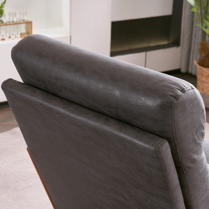 Fauteuil de loisirs à dossier haut avec accoudoirs en bois massif, chaise d'appoint.