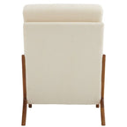 Fauteuil de loisirs à dossier haut avec accoudoirs en bois massif, chaise d'appoint.