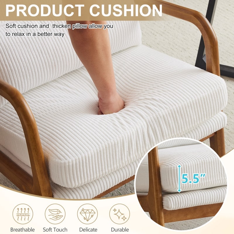 Fauteuil de loisirs à dossier haut avec accoudoirs en bois massif, chaise d'appoint.